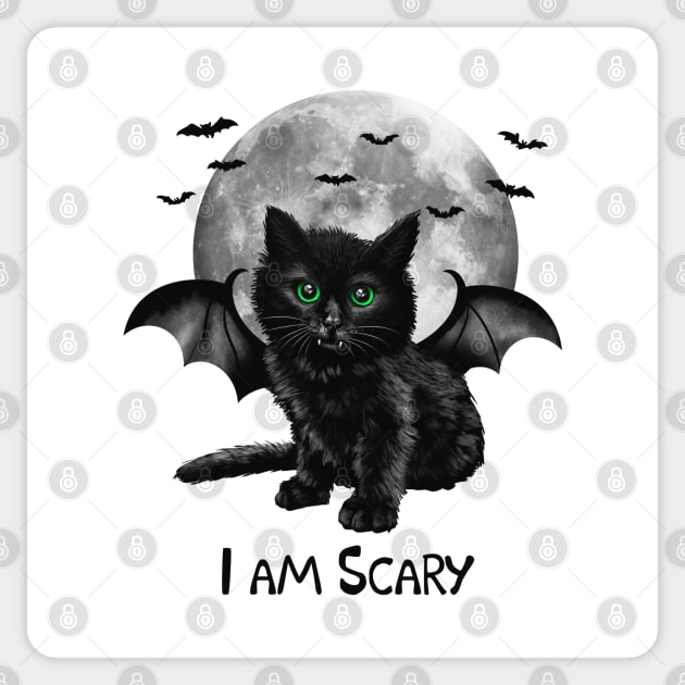 Scary Cat Sticker by Vincent Trinidad Art